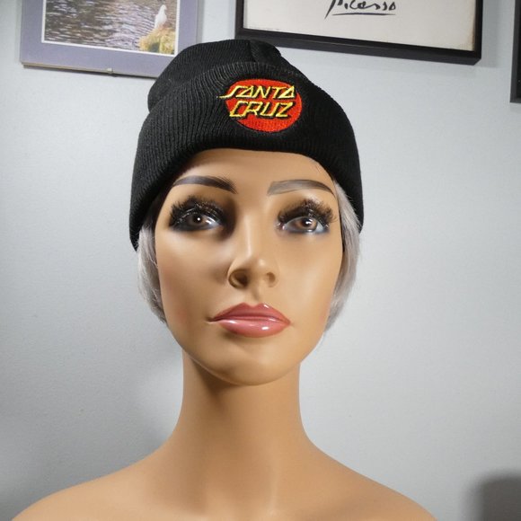 New Black knit beanie cap with Santa Cruz logo - Picture 3 of 8